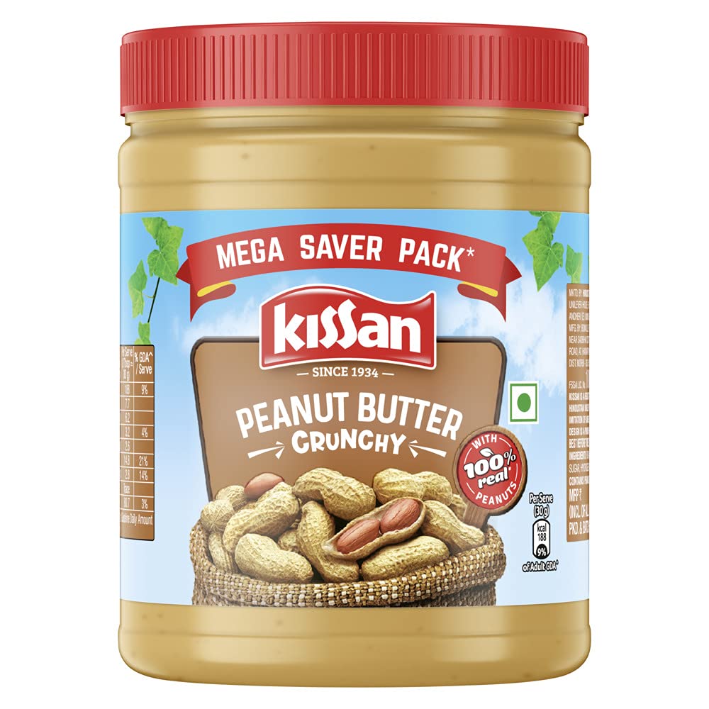 Kissan Crunchy Peanut Butter | High Protein | With Real Peanuts | Naturally Gluten Free, 920 gm